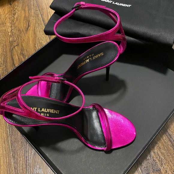 NWT Saint Laurent Lexi Fushia sandals - Picture 7 of 15